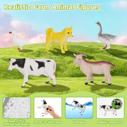 Wooden Barn Toy Set with Farm Animals, Sticker - Image 3