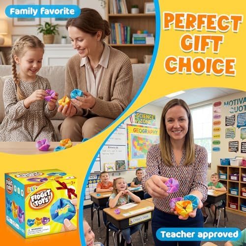 KLT Fidget Sensory Toys for Kids: 3 Pack Textured Flip Toys - Quiet Small Fidgets for Classroom Focus - Stress Relief Toys for Autism & ADHD Calm Down - Image 6