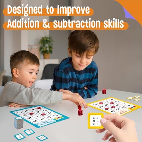 SpriteGru Addition & Subtraction Bingo Game, 360 Math Problems, 2 Educational Math Board Game for Kindergarten and Preschool Kids 4-8, Perfect for Classroom & At Home - Image 4