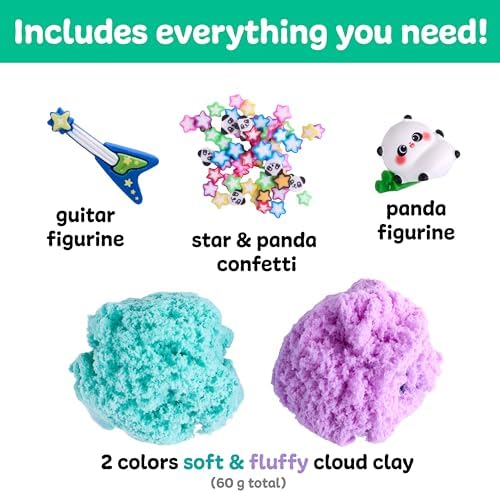 Creativity for Kids Sensory Minis Panda Kit | Cloud Clay Sensory Toy for Toddlers | Squish, Scoop & Discover Panda Surprise Pieces | Mess-Free, Screen-Free Travel Activity for Kids (Ages 3+) - Image 3