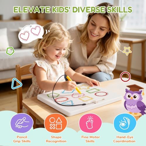 GAMENOTE Magnetic Shapes Lines Tracing Board Double Sided, Pencil Control - Image 5