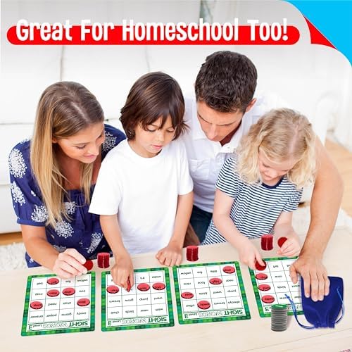 SpriteGru Sight Word Bingo Game, 120 Sight Words Learn to Read Level 3 & Level 4 Bingo Board Game Dolch's & Fry's Words Lists for Kindergarten and Preschool Kids 5+, Perfect for Classroom & At Home - Image 6