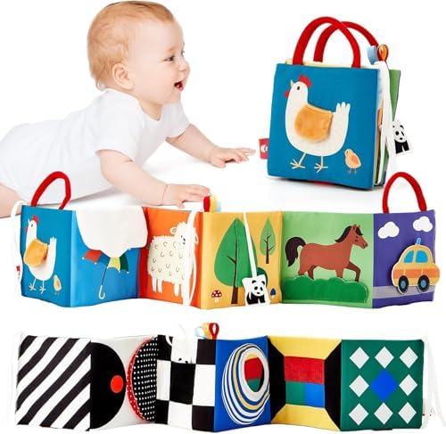 hahaland Baby Books Double-Sided High Contrast Newborn Toys by hahaland