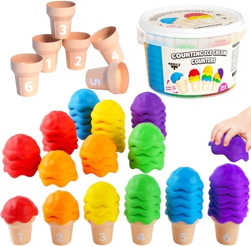 NEOROD Ice Cream Toys for Toddlers 1-5, Montessori Counting Manipulatives by NeorodDirect