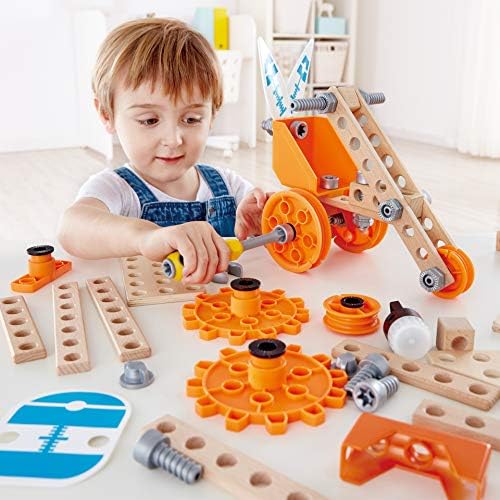 Hape Junior Inventor Deluxe Experiment Kit | 57 Piece Construction Building Toys, STEAM Science Kit for Kids 4 Years and Up (E3032A) - Image 3