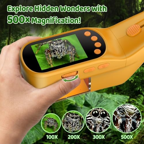 Handheld Microscope for Kids, Outdoor Explorer STEM Toy with Bonus Tools, 2.4" IPS Screen, Ergonomic Grip, Digital Camera, Photo/Video, Magnifier, Science Kit – Gift for Boys & Girls Age 3-12 - Image 4