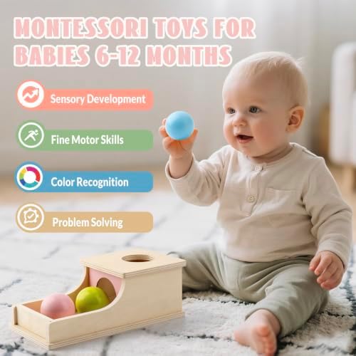 Montessori Toys for 1 Year Old, Wooden Object Permanence Box for Babies - Image 3