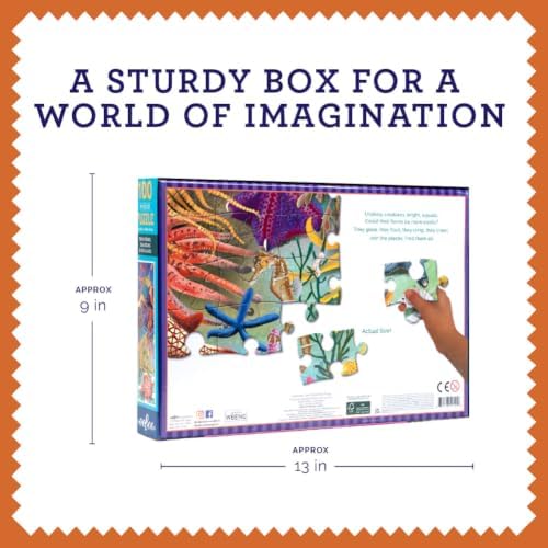 eeBoo Seahorses, Sea Stars & Sea Slugs 100 Piece Children's Puzzle, 27"x18" - Image 6