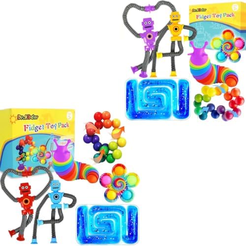 12Pack Sensory Autism Toys for Tollder Kids, Airplane Travel Road Trip Restaurant Toy for Age 3-5 5-7 Fidget Classroom Must Have Treasure Prize Autistic ADHD Easter Basket Stuffers Gifts by DrKbder