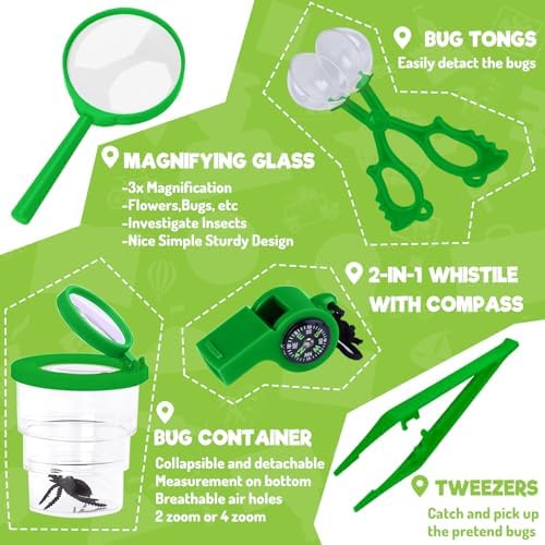 Kids Explorer Kit – Bug Catcher with Binoculars & Safari Costume Vest - Image 5