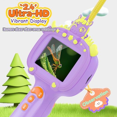 Borescope Snake Camera Endoscope with Light & Flexible Tube for Kids - Educational STEM Science Toy for Boys & Girls Ages 3-10, Birthday for Nature Exploration - Purple - Image 3