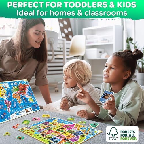 US Map Puzzles for Kids Ages 4-6 - Wooden Toddler Puzzles Ages 3-5 - Image 5