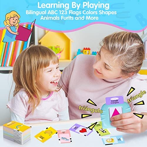 QuTZ ABC Learning Flash Cards for Toddlers 2-4 Bilingual Spanish English, Autism Toys, Speech Therapy Toys, Educational Learning Talking Sight Words Flash Cards for Boys and Girls, 275 Sight Words - Image 5