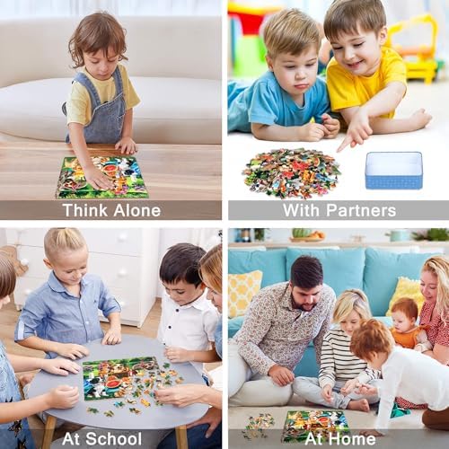 LELEMON Puzzles for Kids Ages 4-6,Dogs 100 Piece Puzzles for Kids Ages 4-8 in a Metal Box,Educational Jigsaw Puzzles 100 Piece Puzzle Games Puzzle Toys for Girls and Boys - Image 4
