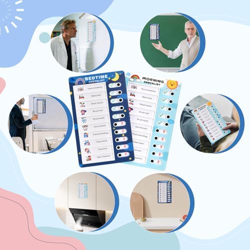 Upgrade 2 Pcs Chores Chart for Kids - Daily Routine Chore Chart for Kids Chore Chart, Visual Schedule Reminder for Kids Checklist Task Planning Board, My Chores to Do List ADHD Tools for Kids - Image 2