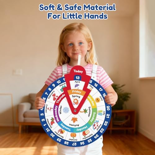 Wheel of the Year,Season Calendar Wheel,Montessori Felt Circular Calendar Wheel of the Year,Seasons Wheel Calendar Montessori Homeschool Wheel fo the Year Calendar for Kids Preschool - Image 5