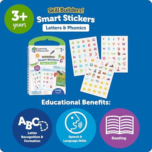 Learning Resources Skill Builders Smart Stickers Letters & Phonics - Reusable Sticker Books for Kids, Preschool Activity Book, Toddler Learning Activities, Educational Stickers - Image 6