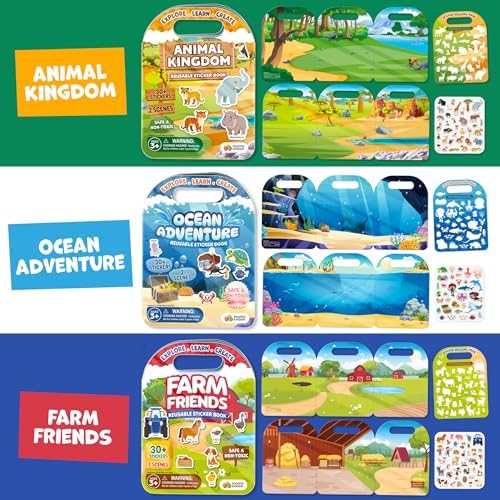 Reusable Sticker Books for Toddlers Kids Airplane Travel Toys Birthday Gift - Image 3