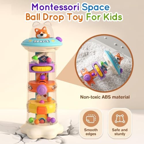 Montessori Ball Drop Toy for Space Activity Tower Kids Ages 3-6 - Image 6
