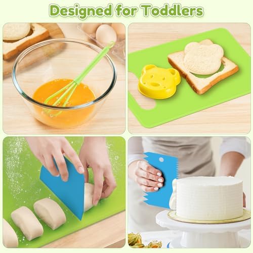 Olanrun Kids Safe Knife Set for Real Cooking | 19-Piece Toddler Knife Cooking Set | Montessori Kitchen Tools Toys Ages 3–12 | BPA-Free, Dishwasher-Safe | Christmas, Birthday, Stocking Stuffer Gifts - Image 3