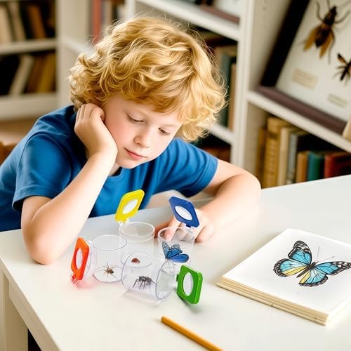 ZOOFOX 24 Pack Insect Bug Viewer, Catcher Bug Magnifying Insert Box with Colored Lids, Insect Cage Container for Science Nature Exploration Tool - Image 7