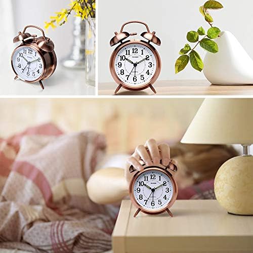 Peakeep Retro 4.5 inches Battery Operated Twin Bell Loud Alarm Clock - Image 5