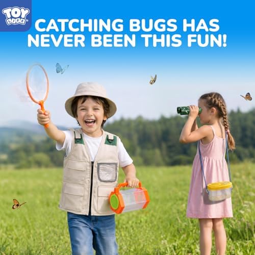 TOY Life Kids Explorer Bug Catcher Kit with Safari Costume, Binoculars Kids Outdoor Toys, Bug Toys, Butterfly Net, Camping Set Outdoor Activities Adventure Kit Nature Exploration Gifts Kid Ages 3-12 - Image 2