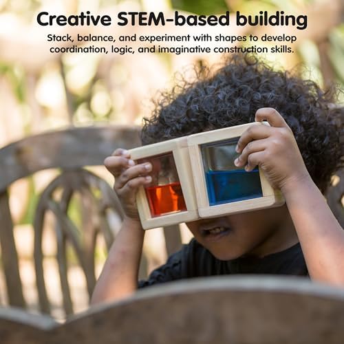PlanToys® Water Blocks Wooden Montessori Sensory and STEM Building Toy | Light, Colour, Creativity and Fine Motor Skill Development | Eco Friendly Open Ended Learning Activity - Image 6