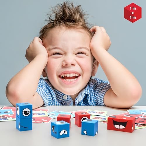 PicassoTiles Magnetic Expression Puzzle Toy Building Block Mix & Match Cubes Cubes Magnet Sensory Toys Pre-School Gifts Educational STEM Learning Kit for Kid, Baby Toddler Age 3 and Up 8 Pieces PMC08 - Image 2