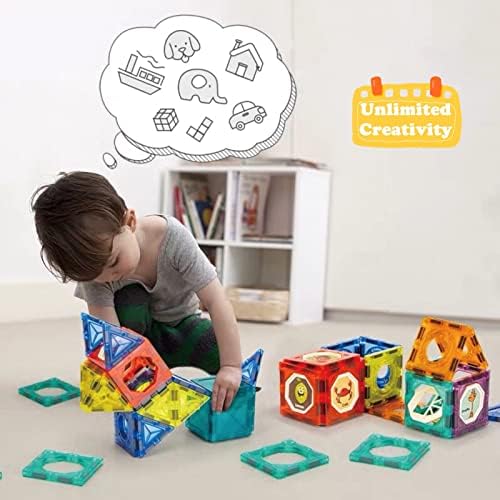 BINZKBB Light Magnetic Tiles Building Blocks for Kids,3D Clear Educational STEM Building Toys,Magnetic Marble Run Blocks Toys for Kids Ages 3 4 5 6 7 8 10+Year Old Boys Girls Creative Gift(110 PCS) - Image 6