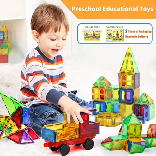 MAGBLOCK 120PCS Magnetic Tiles Building Blocks Construction Toys for Kids - Image 3