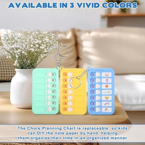 3pcs Portable Visual Schedule Keychain Reminder Board for the Elderly ADHD Tools Detachable Daily Task Planning Pad with List Cards Stickers Daily Routine Checklist - Image 6