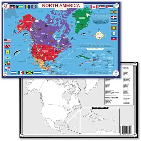 Tot Talk North America Map Educational Placemat | Countries & Geography by TotTalk