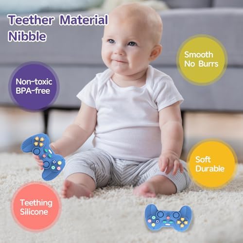 Hooku Silicone Teething Toys for Babies 0-6 Months, Teethers for Babies 6-12 Months, Remote Teether for Baby, Sensory Toys for Babies, Baby Chew Toys - Image 5