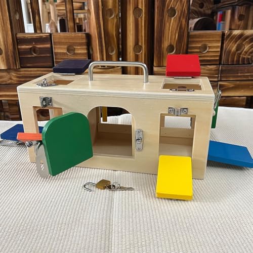 Wooden Lock Box Toy, Practical Life Skill Learning Case - Image 4