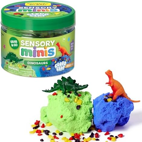 Creativity for Kids Sensory Minis Dinosaur Kit | Cloud Clay Sensory Toy for Toddlers | Squish, Scoop & Discover Dinosaur Figures | Screen Free Summer Supplies for Travel Activities (Ages 3+) by CreativityforKids