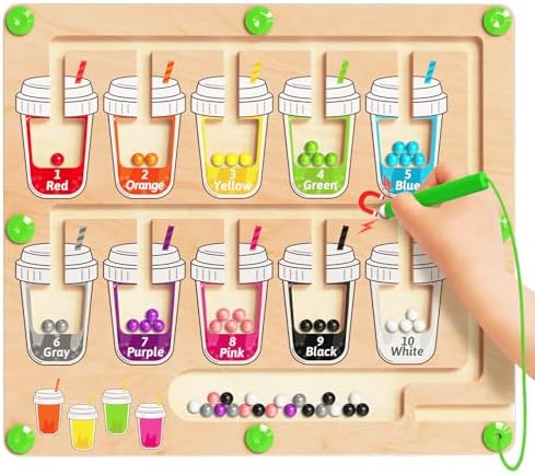 Magnetic Color and Number Maze, Montessori Toys for 2 3 4 Year Old - Cups by Unknown