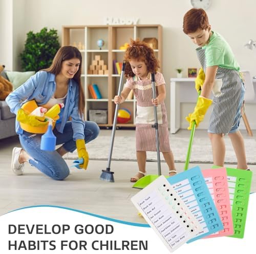 Aleric 4 Pieces Chores Chart for Kids Chore Chart, Sliding Routine Chart to Do List, My Chores RV Checklist Task Planning Board for Kids and Adults, ADHD Tools Routine Visual Schedule Reminder - Image 4