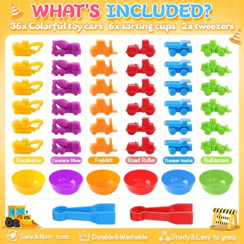 RAEQKS Construction Vehicles Color Sorting, Counting & Stacking Toys - Image 4