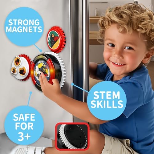 Magnetic Gears Toy Set 8 PCS, Gear Toys for Toddlers 1-3 with Music & Light, Educational STEM Learning Fun Fridge Magnets for Kids, Toddler Electric Spinner Toys Gift for Boys Girls - Image 6