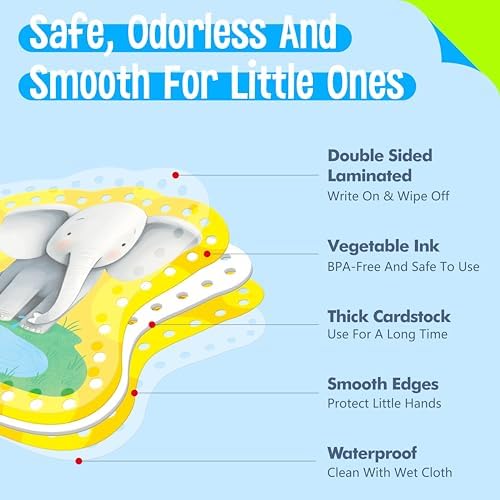 SpriteGru 9 PCS Kids Lacing Cards, 9 Double Sided Wild Animals Sewing Cards with 9 Colorful Laces, Educational & Learning Toys for Preschoolers, Kids Ages 3+ - Image 3