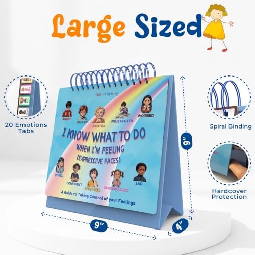 Thought-Spot Expressive Faces Flipbook | Emotions Wheel & Feelings Chart | Emotional Regulation Tool for Home, Class, Calm Down Corner | Helps Kids Learn Coping Skills | Autism Must-Have - Image 2