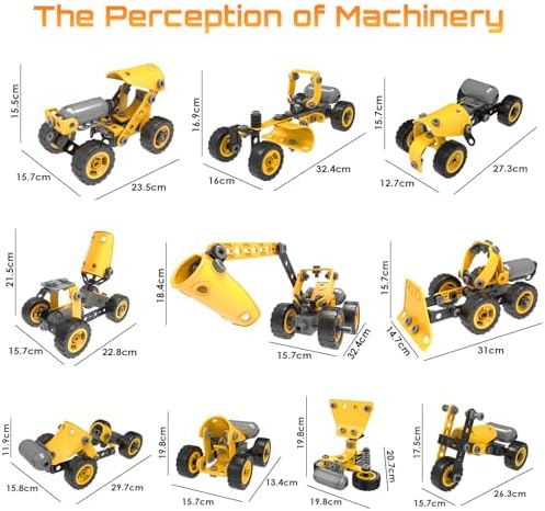 10 in 1 Kids STEM Building Toys, Electric Building Blocks Toys Set for 5 6 7 8+ Year Old Boy, Educational STEM Learning Construction Excavator Kit for Kids Age 4-8 5-7 6-8 8-10 - Image 6