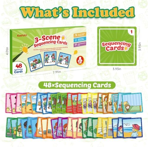 Kasfalci Sequencing Cards, Sequence Game for Kids, Speech Therapy Materials for Autism, Improve Storytelling,Social Skills, Sentence Building, Preschool Learning Activities for Classroom & Homeschool - Image 6