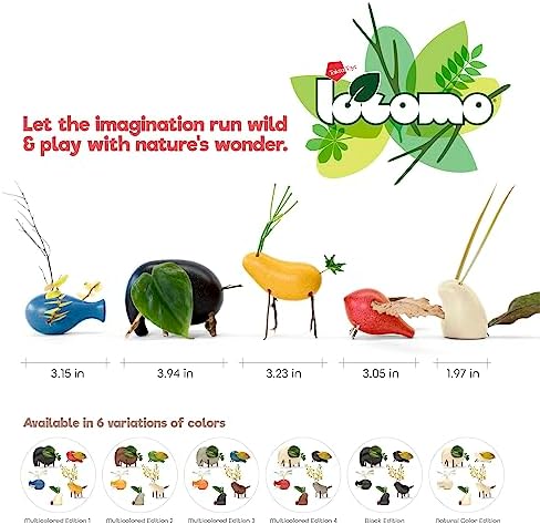 Taksa Toys Locomo Family Black Edition Waldorf Montessori Toys Wooden Animal Figures for Outdoor-Loving Kids, Trigger Boys Girls Creativity, Sensory Toddler Toys for Ages 3 4 5 6 7+ Olds (Set of 5) - Image 6