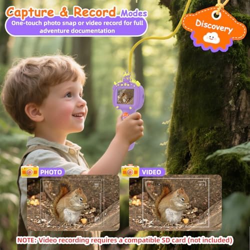 Borescope Snake Camera Endoscope with Light & Flexible Tube for Kids - Educational STEM Science Toy for Boys & Girls Ages 3-10, Birthday for Nature Exploration - Purple - Image 5