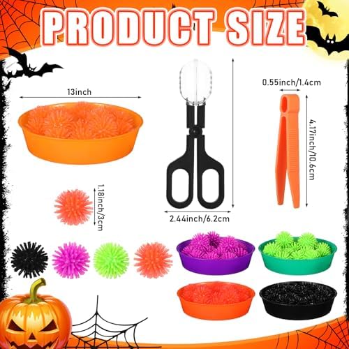 Leitee 71 Pcs Sensory Bin Filler,Black,Halloween - Image 2