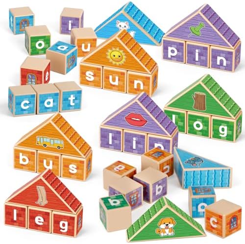 Edulok CVC Word Games, Phonics Game for Kids, Spelling Games, Preschool Learning Activities, Building Blocks for Toddlers, Learn to Read, English Learning Tools, Kindergarten Classroom Must Haves by Edulok