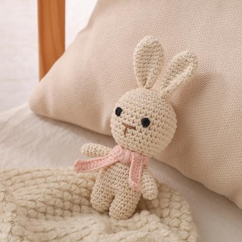 Natural Hand-Knit Wooden Baby Rattle - Soft Animal Shaped Sensory Toy for Newborns, Infants | Safe Beechwood & Crochet Texture | Perfect Baby Shower Gift - Image 5