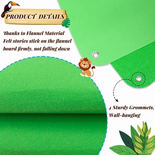 Craftstory 3.5 Feet Flannel-Board for Toddlers Preschool as Kids Felt Stories Activities Play Kits Wall-Hanging Birthday Gifts (Green) - Image 5